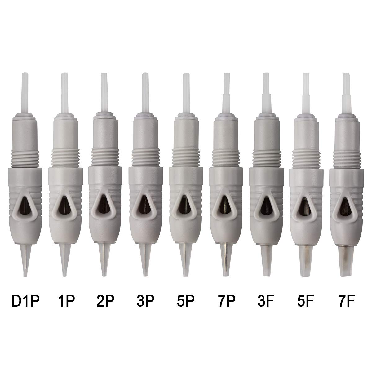 1R: Guapa 50 Pieces D1R 1R 3R 5R 5F 7F Disposable Cartridge Needle Permanent Makeup Tattoo Needle for Liberty and Charmant Machine (1R)