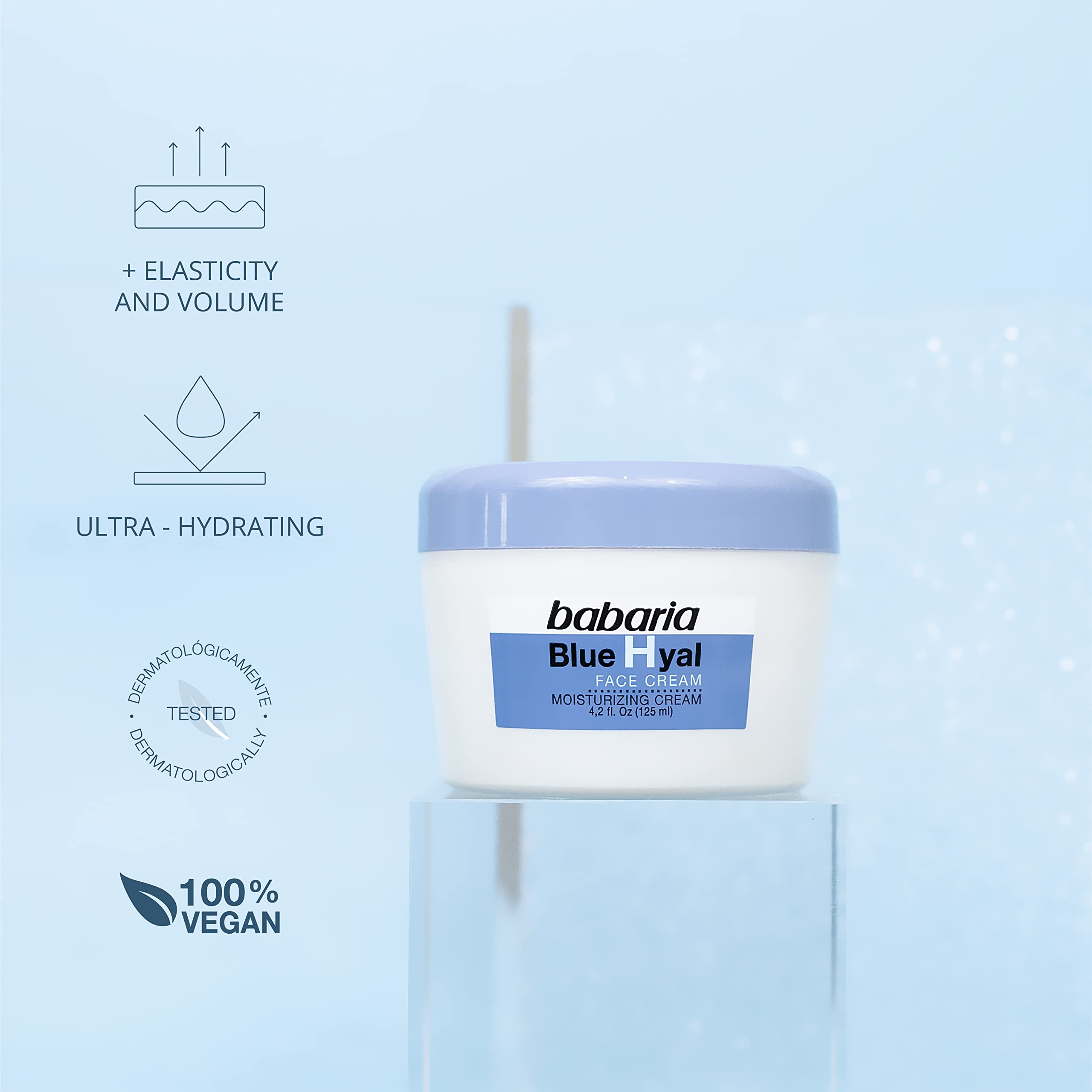 Babaria Hyaluronic Acid Face Cream - Intensely Hydrates and Smooths Your Epidermis - Provides Hydration and Reduced Flaccidity - Reduces Wrinkles and Fine Lines - Suitable for All Skin Types - 4.2 oz