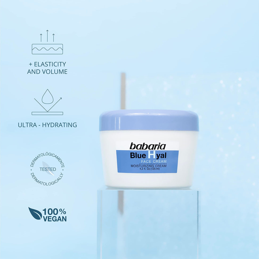 Babaria Hyaluronic Acid Face Cream - Intensely Hydrates and Smooths Your Epidermis - Provides Hydration and Reduced Flaccidity - Reduces Wrinkles and Fine Lines - Suitable for All Skin Types - 4.2 oz