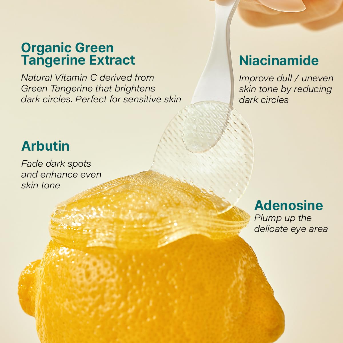 GOODAL Green Tangerine Vitamin C Moisturizing Eye Patch | 5-minute, Hydrating Gel Patch (60 sheets) (2024 Advanced Version)