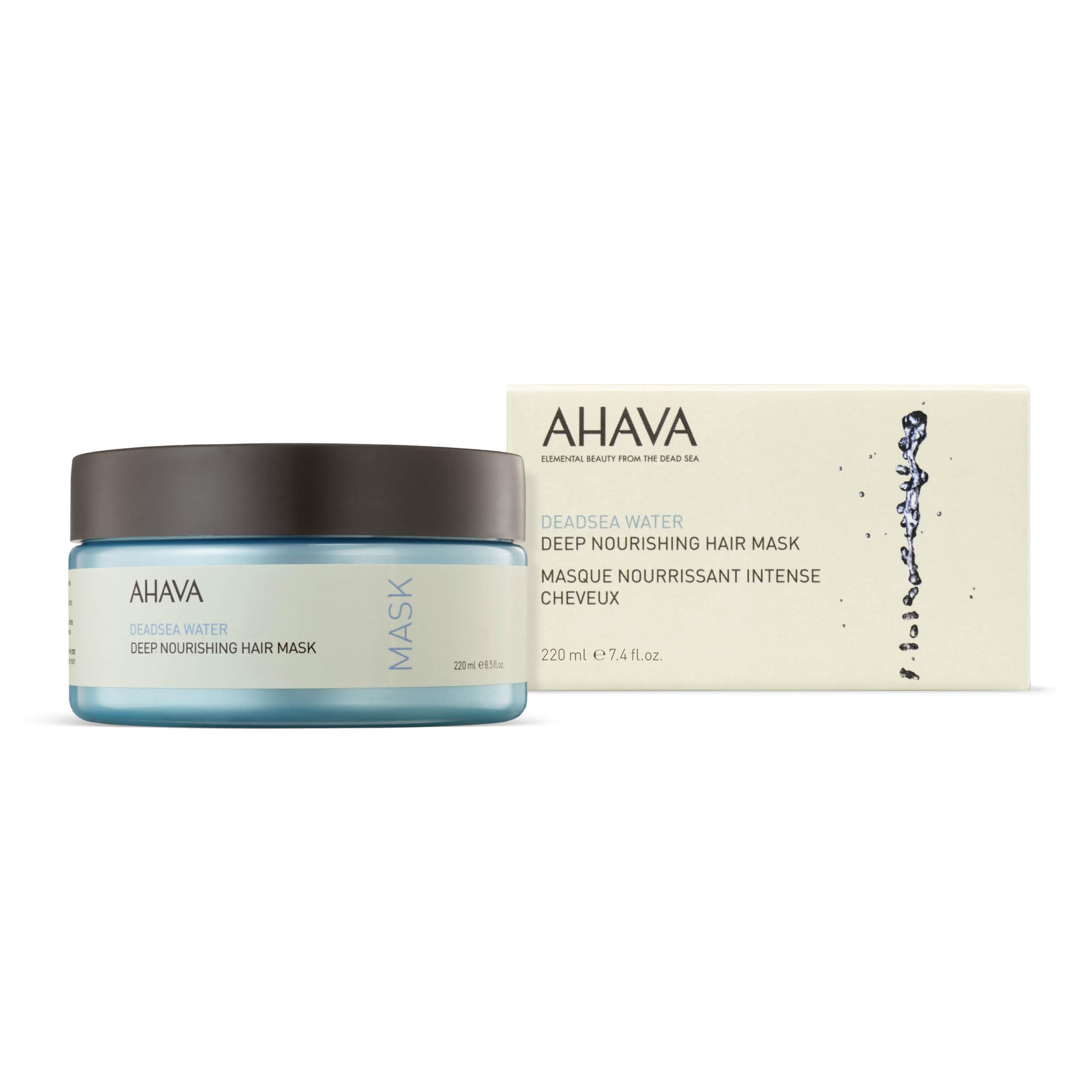 AHAVA Dead Sea Water Deep Nourishing Hair Mask - Rich & Creamy Mask Nourishing & Revitalizing Shine, Cures Daily Scalp & Hair Damage, includes exclusive Osmoter, Jojoba Oil & Argan Oil 7.4 Fl.Oz