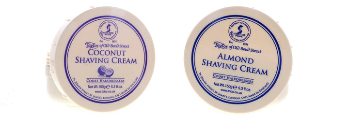 Taylor of Old Bond Street Shave Cream -- 2 Pack 5.3 0z Each Choose Your Scents! (Almond and Coconut)