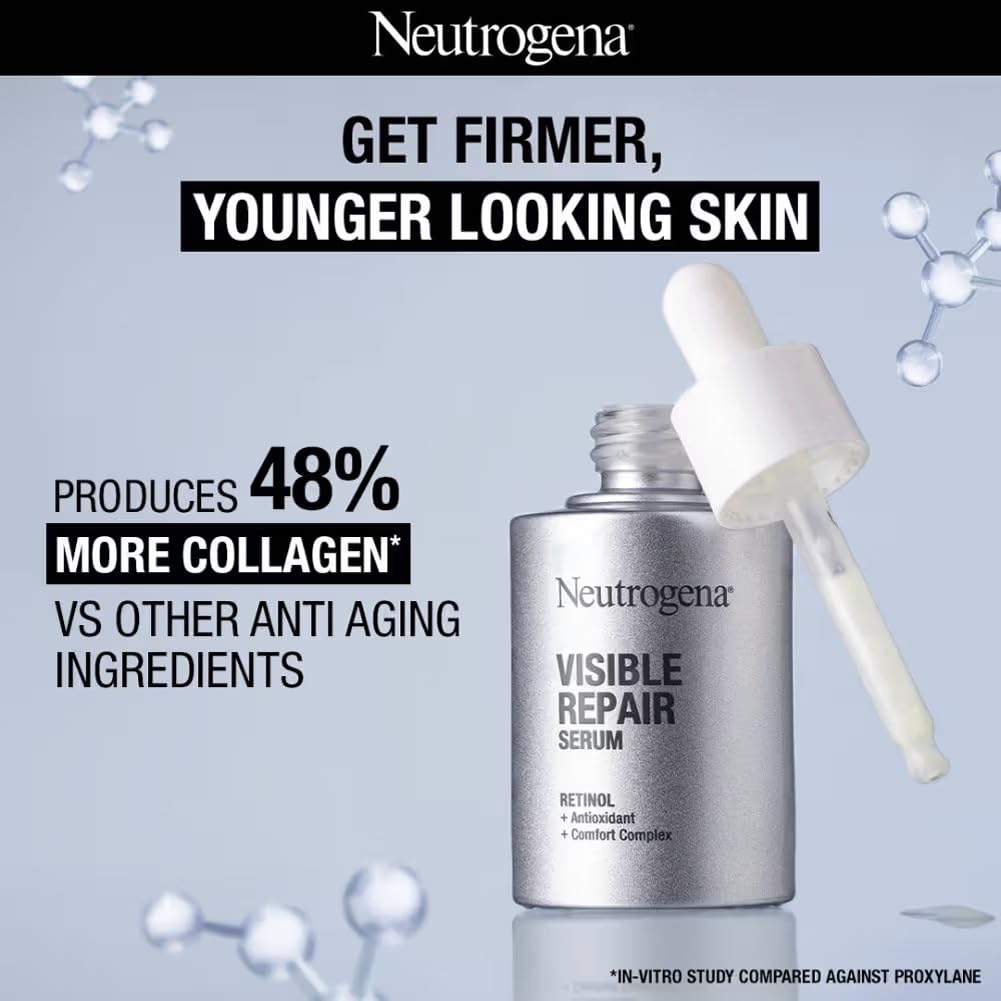 Neutrogena Visible Repair Retinol Serum: Boosts Collagen for Anti-Ageing, Wrinkles & Fine Lines 30ml