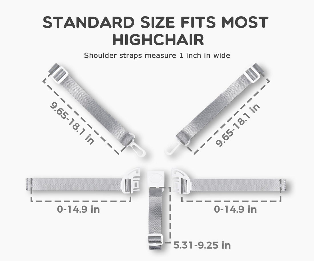 Minnebaby High Chair Straps, Replacement 5 Point Harness Straps for High Chair