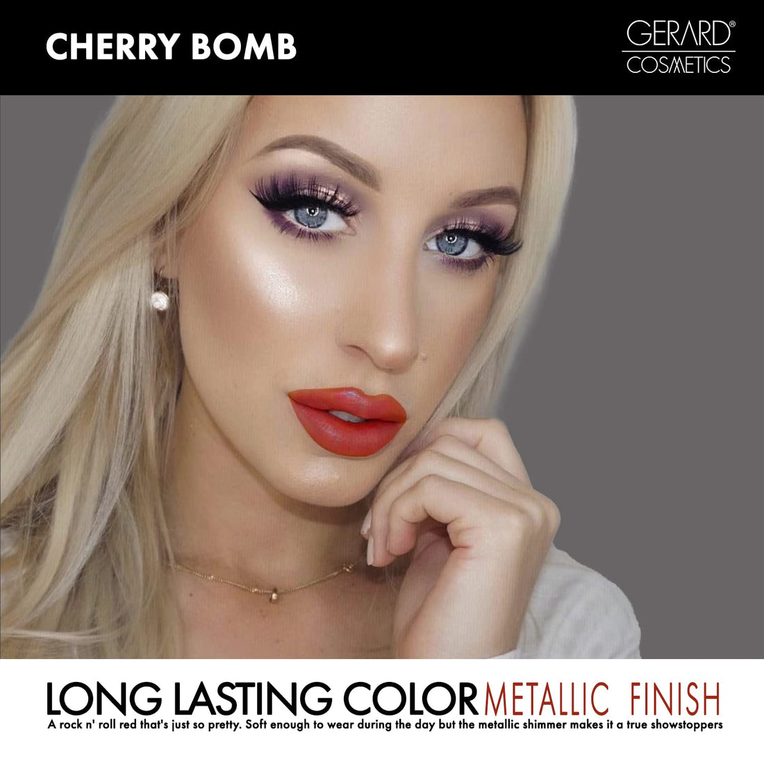 Gerard Cosmetics Metal-Matte Liquid Lipstick -Cherry Bomb