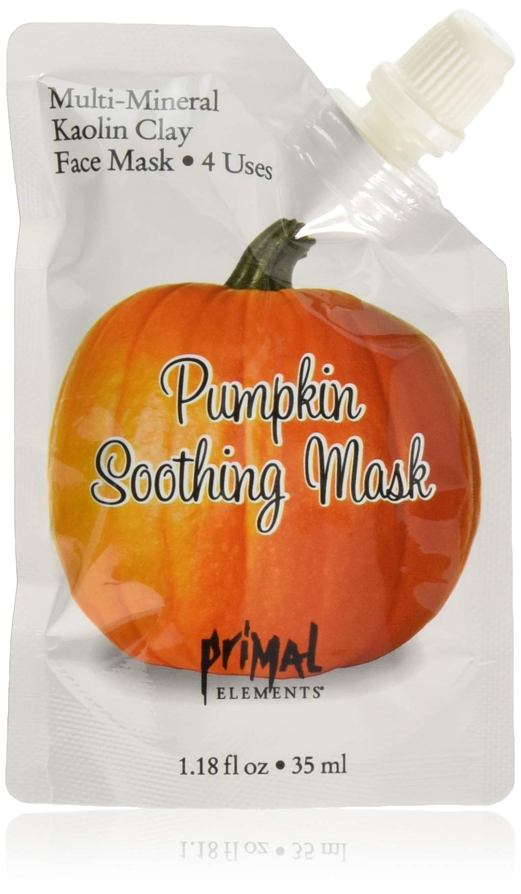 Primal Elements Face Mask, Clay Mud Facial Treatment, Reduce Pores & Treat Blackheads, Multi-Use Package, 1.18 oz - Pumpkin Soothing