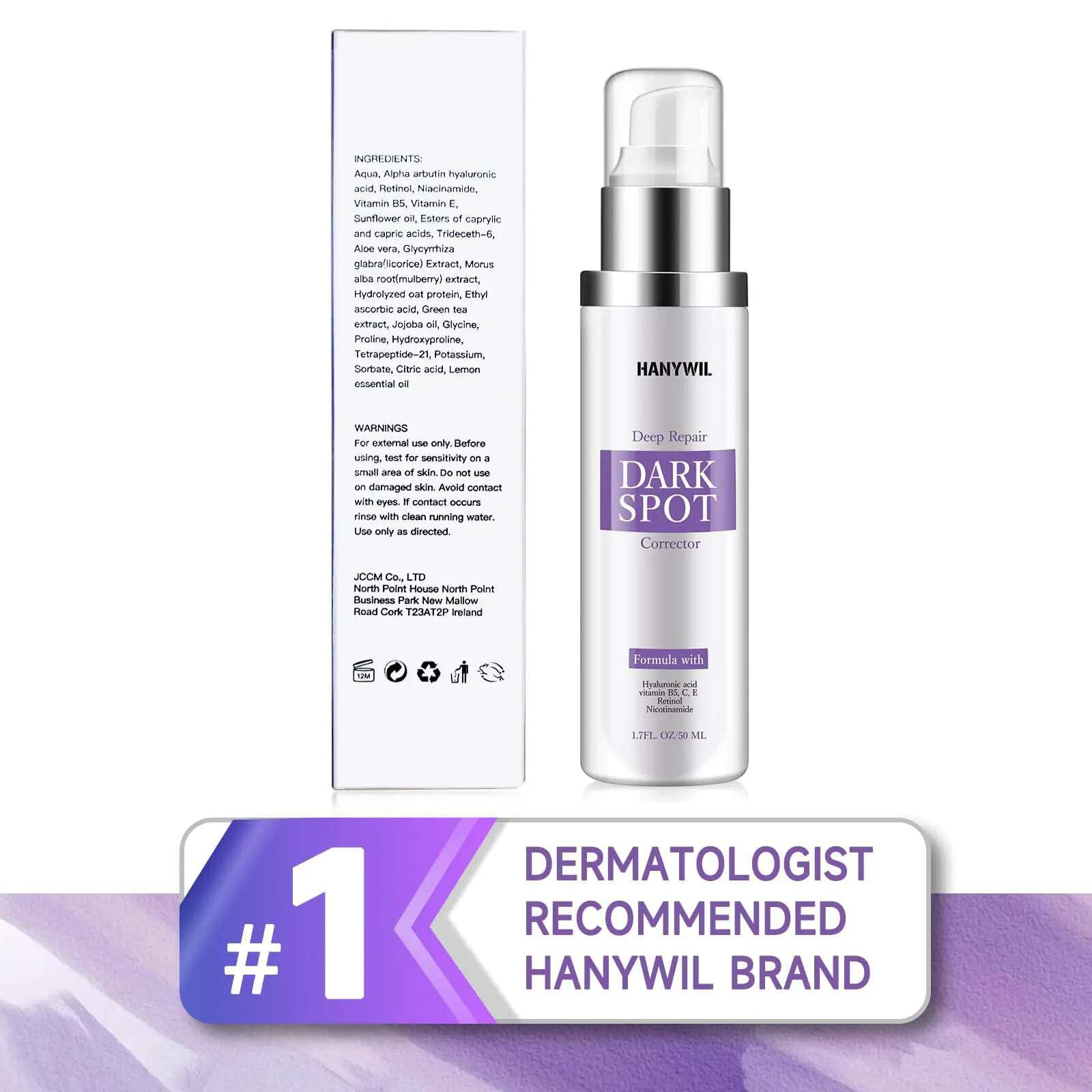 HANYWIL Dark Spot Remover for Face and Body, Corrector Cream, Sun and Age Spot Treatment, Rapid Tone Repair Retinol (1.7 Fl Oz)
