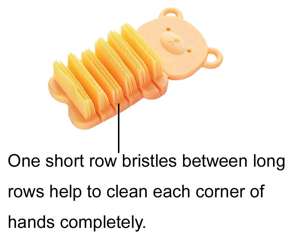 JINCH Nail Scrubber Brush Kids, Finger Nails Scrub Scrubbing Cleaning Washing Brushes with Soft Bristle for Baby and Children, Animal Style and 2 Colors Choice (Yellow)