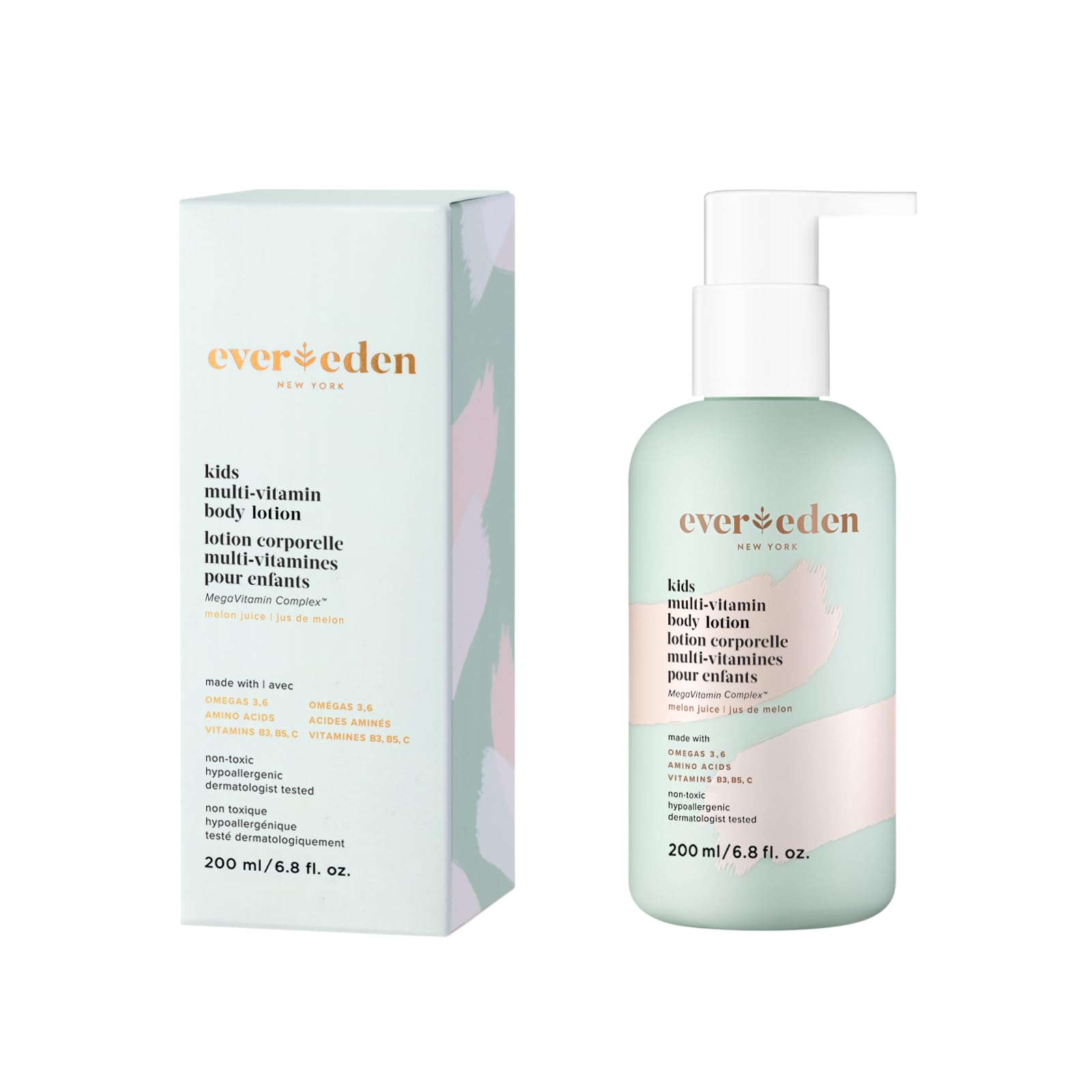 Evereden Kids Multi-Vitamin Body Lotion (6.8 fl.oz., Melon Juice): Gentle & Non-Toxic Moisturizing Kids Lotion | Nourishing & Protective Lotion for Kids