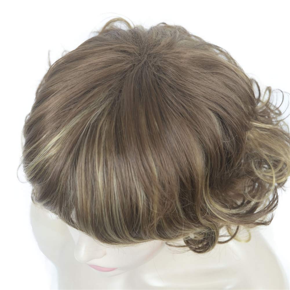 Aimole Short Curly Hair Blonde/Auburn Natural Wigs Women Synthetic Capless Wig