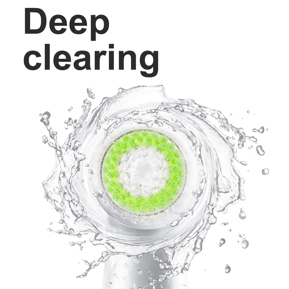 Replacement Facial Cleansing Brush Head, Facial Cleansing Brush Head For Clogged and Enlarged Pores (4 Pack, 2 Blue+ 2 Black)