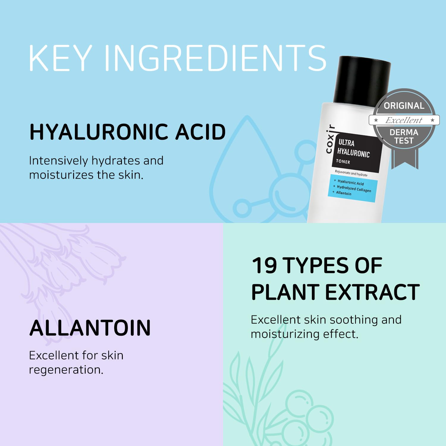 Coxir Ultra Hyaluronic Toner for Intensive Hydration 150ml(5.07 oz) | HYDRATION-14-Complex| Paraben Free, Cruelty Free, Korean Skin Care