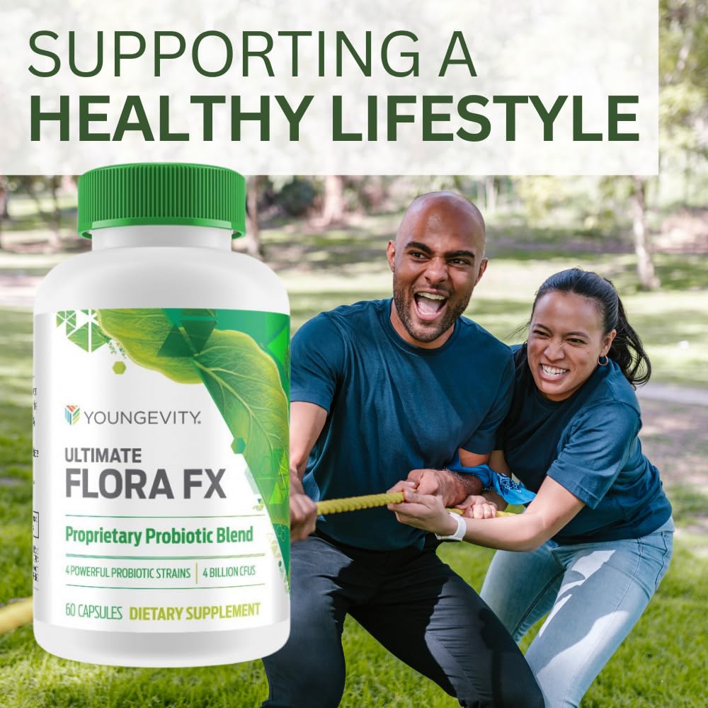 Youngevity Ultimate Flora FX Probiotic Supplement - 4 Bottles 60 Capsules Per Bottle