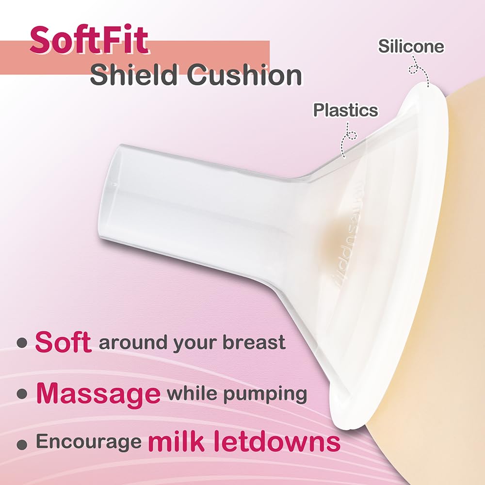 Nenesupply 17mm Soft Flange Compatible with Medela Breast Pump Parts Replace 17mm Flange for Medela Acessories Compatible with Pump in Style Parts Symphony Swing Harmony Pumps and Personalfit Flex