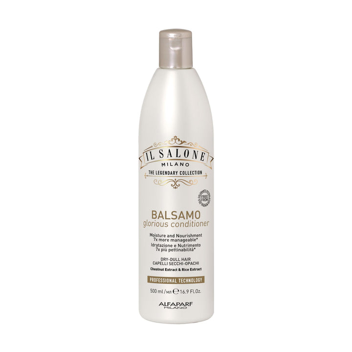 Il Salone Milano Professional Glorious Conditioner - Hydrating Conditioner for Dry Hair - Adds Moisture and Nourishment with Chestnut Extract + Rice Water - Salon-Quality Hair Care (16.9 oz / 500 ml)