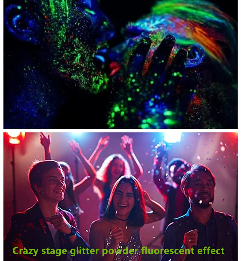 Go Ho UV Pink Hair and Body Glitter Spray, Festival UV Glitter Effect Glitter Powder Makeup for Hair/Body/Clothes,Glitter Dry Powder Spray Loose Sparkle Makeup,10g