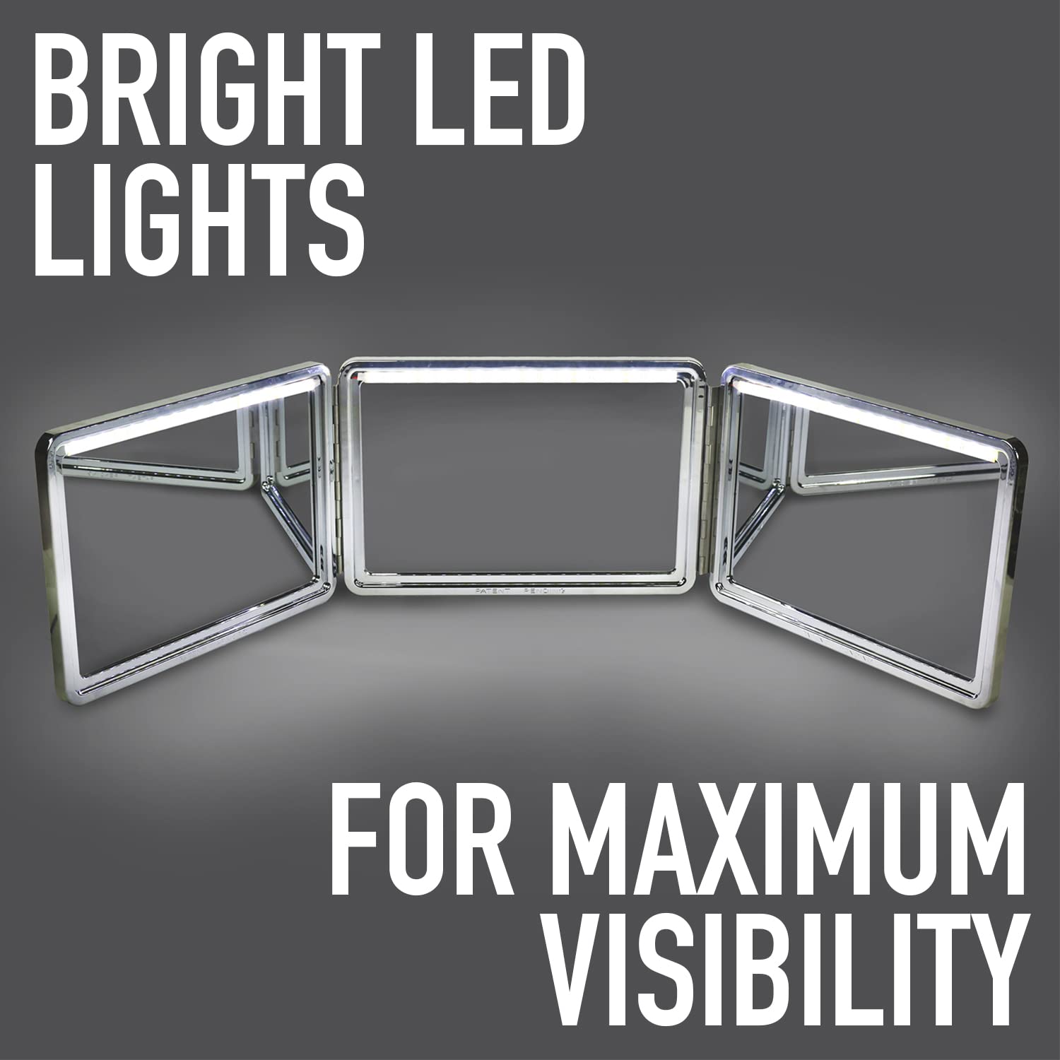 SELF-CUT SYSTEM 2.0 LED Lighted Black Lambo 3 Way Mirror with Educational Mobile App