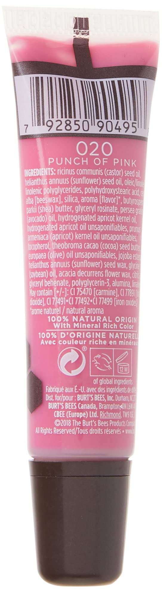 Burt's Bees, Lip Gloss Punch Of Pink, 0.02 Ounce