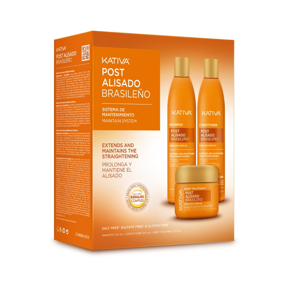 Kativa Tech Kativa Post Relaxer Kit X 3 Pack (Shampoo + Conditioner X 250 Ml 250 Ml + X X 250 Deep Treatment