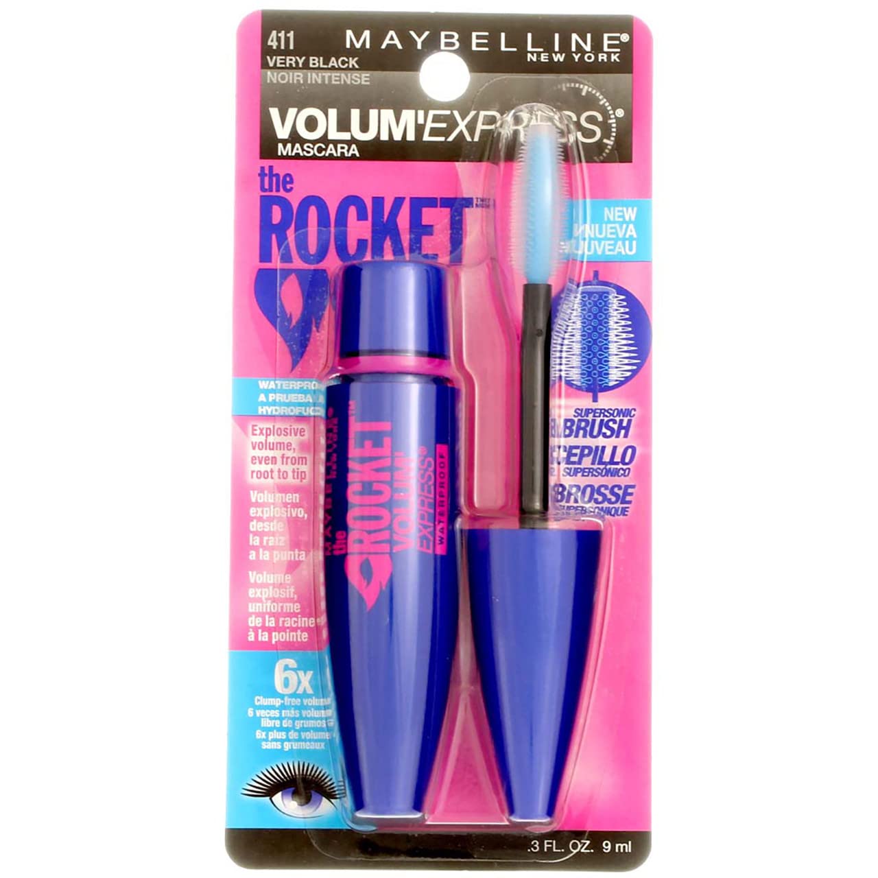 Maybelline New York Volume' Express The Rocket Waterproof Mascara, Very Black [411] 0.3 oz