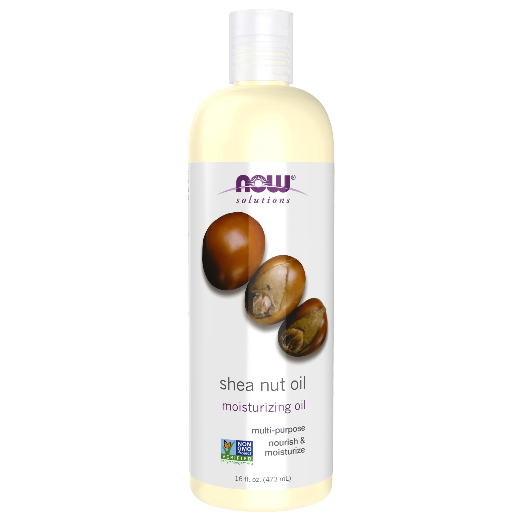 NOW Foods Solutions, Shea Nut Oil, Multi-Purpose Intense Moisturizing Oil for Skin, Scalp and Hair, 16-Ounce