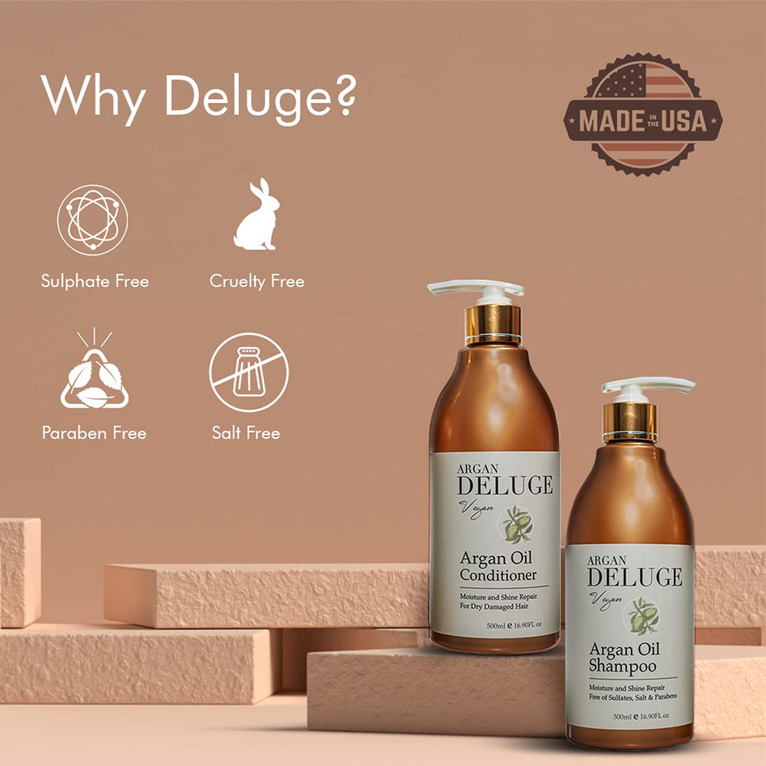 DELUGE Argan Oil Shampoo and Conditioner