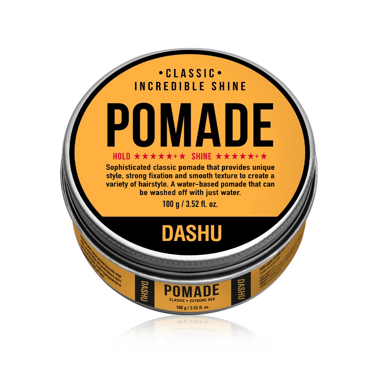 Dashu Classic Incredible Shine Pomade for Men 3.5oz - Strong Hold & High Shine for Hairstyling