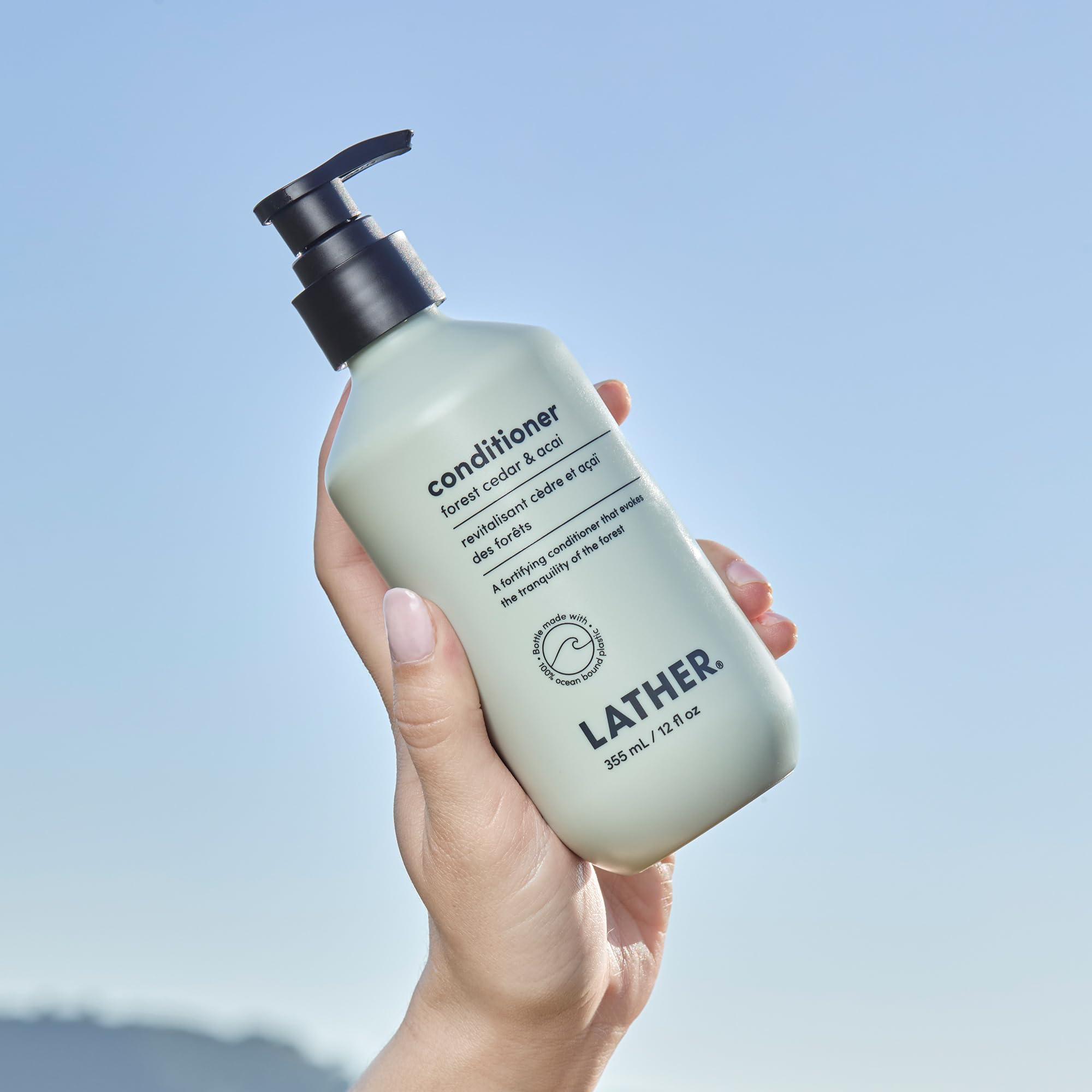 LATHER Forest Cedar & Acai Conditioner | Hydrating & Strengthening Hair Care | Natural Ingredients | Paraben & Sulfate-Free | Deep Conditioning & Invigorating Scent | 12 oz