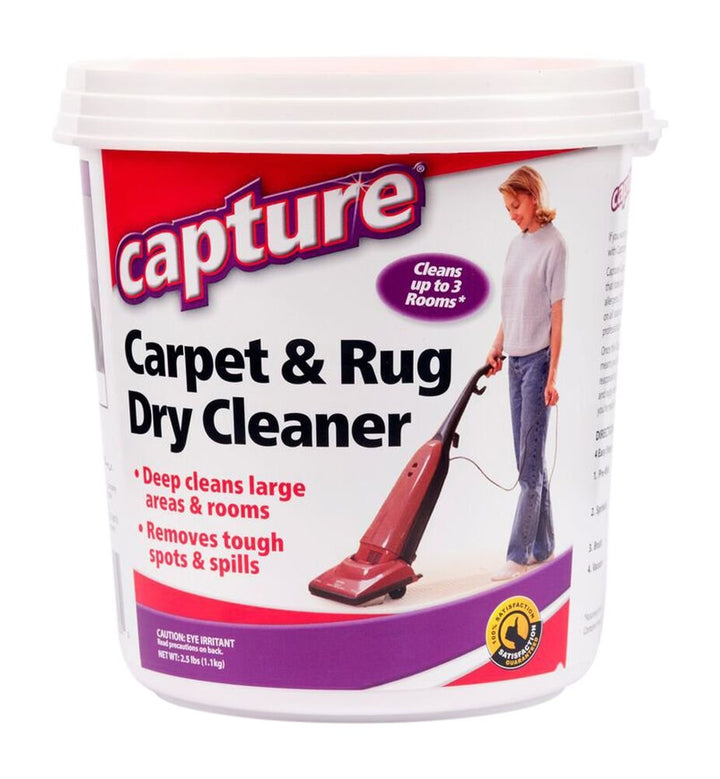 Capture Carpet Dry Cleaner Powder 2.5 lb -Deodorize Allergens Stain Smell Moisture from Rug Furniture Clothes and Fabric, Pet Stains Odor Smoke and Allergies Too