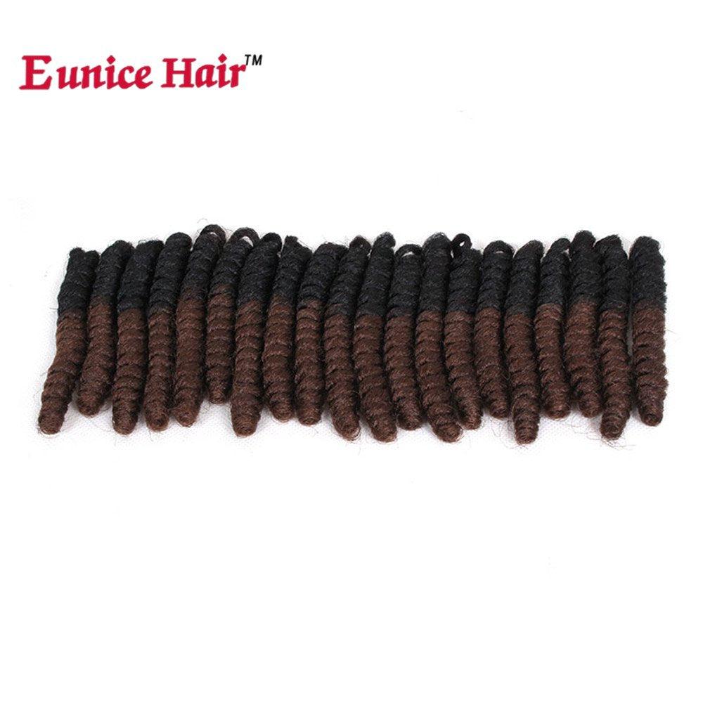 Eunice Hair Short Curly Crochet Braids Natural And Soft Bouncy Twist Hair 20Strands/Pack For Women (20 Inch Saniya, Ombre 30)
