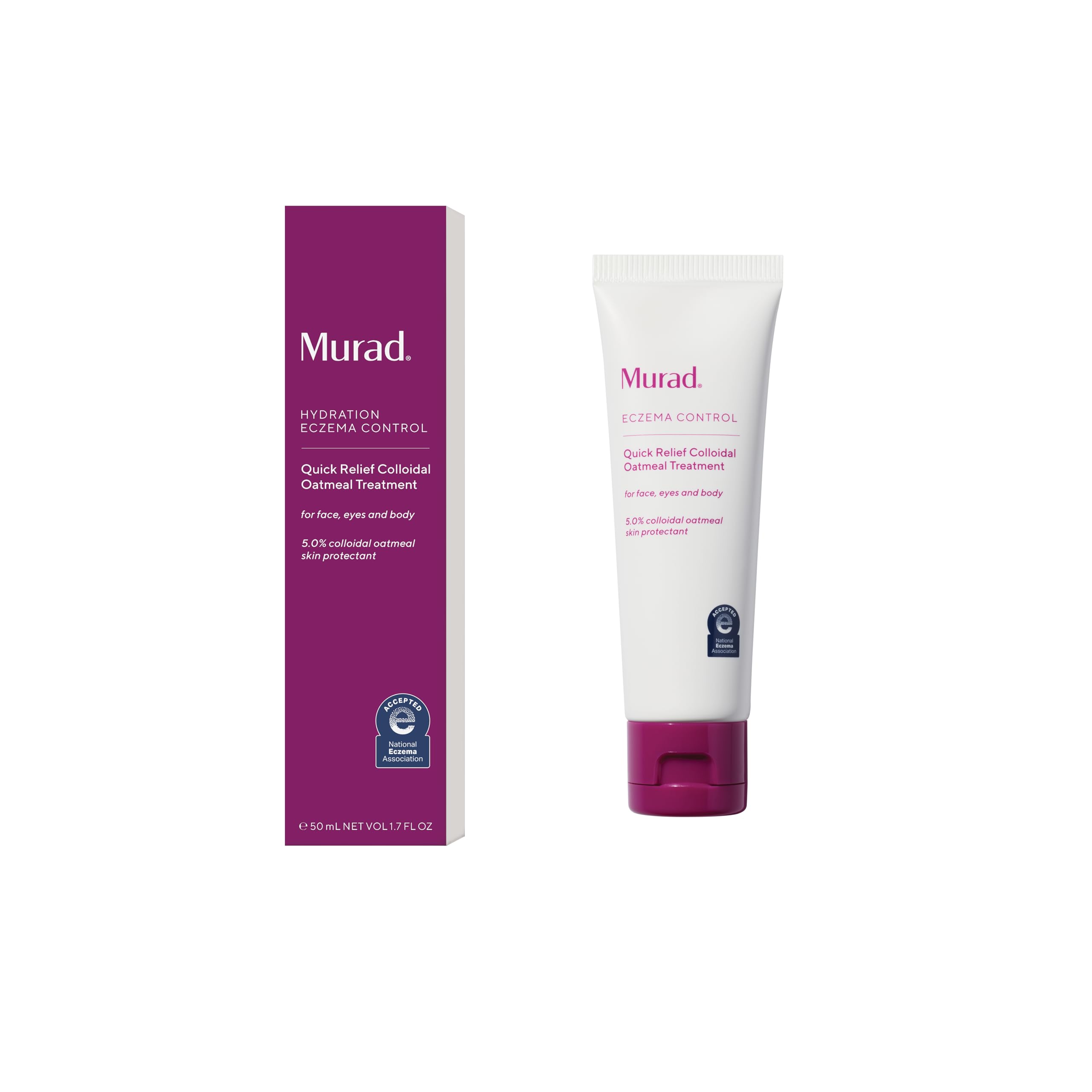 Murad Quick Relief Colloidal Oatmeal Treatment for Sensitive Skin -Soothing Cream for Itchy Skin, Eczema Rash and Dermatitis Irritation - Gentle Hydrating Skin Care Treatment, 1.7 Fl Oz