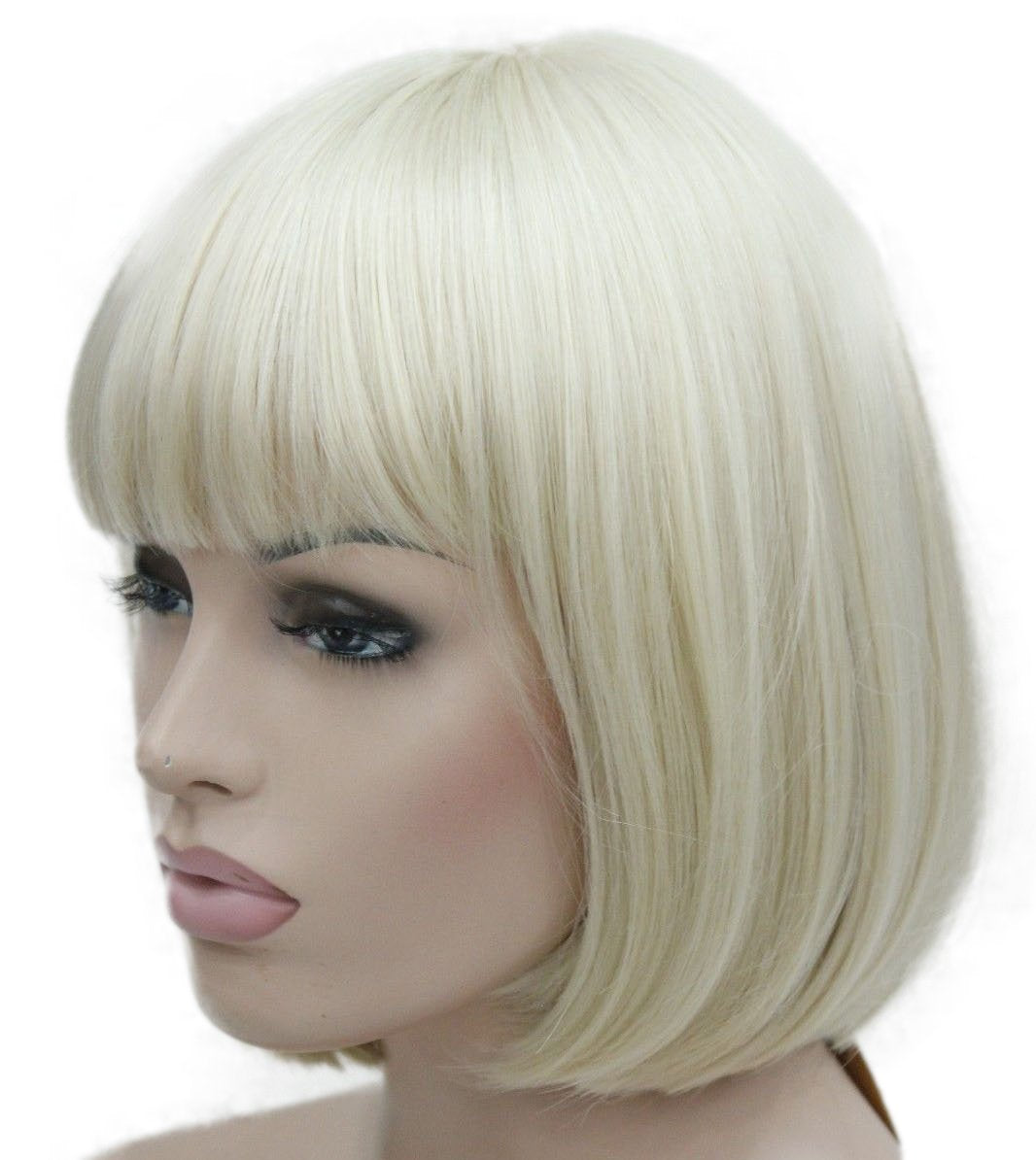Lydell 8 Straight Short Bob Hair Flat Bangs Cute Central...