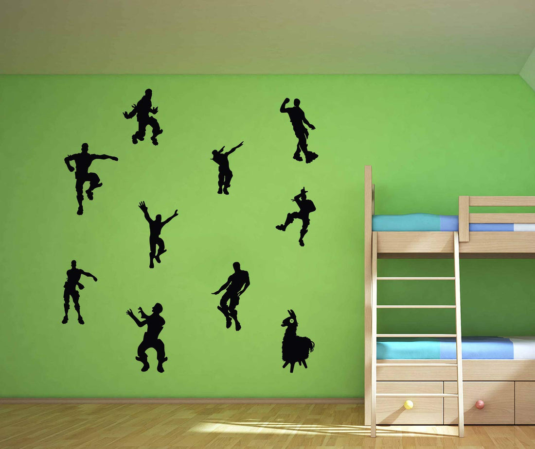 Video Game Wall Decal Wall Sticker Poster Floss Dancing Game Room Decor Peel & Stick Game Decal Baby Bedroom Home Decor Gaming Stickers (34.6 x 23.6) (Black)