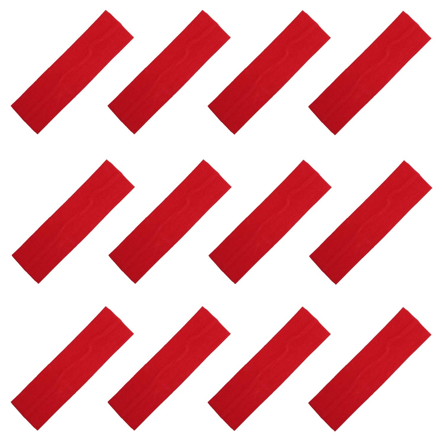 Kenz Laurenz Soft and Stretchy Elastic Cotton Headbands, (Pack of 12) - Red