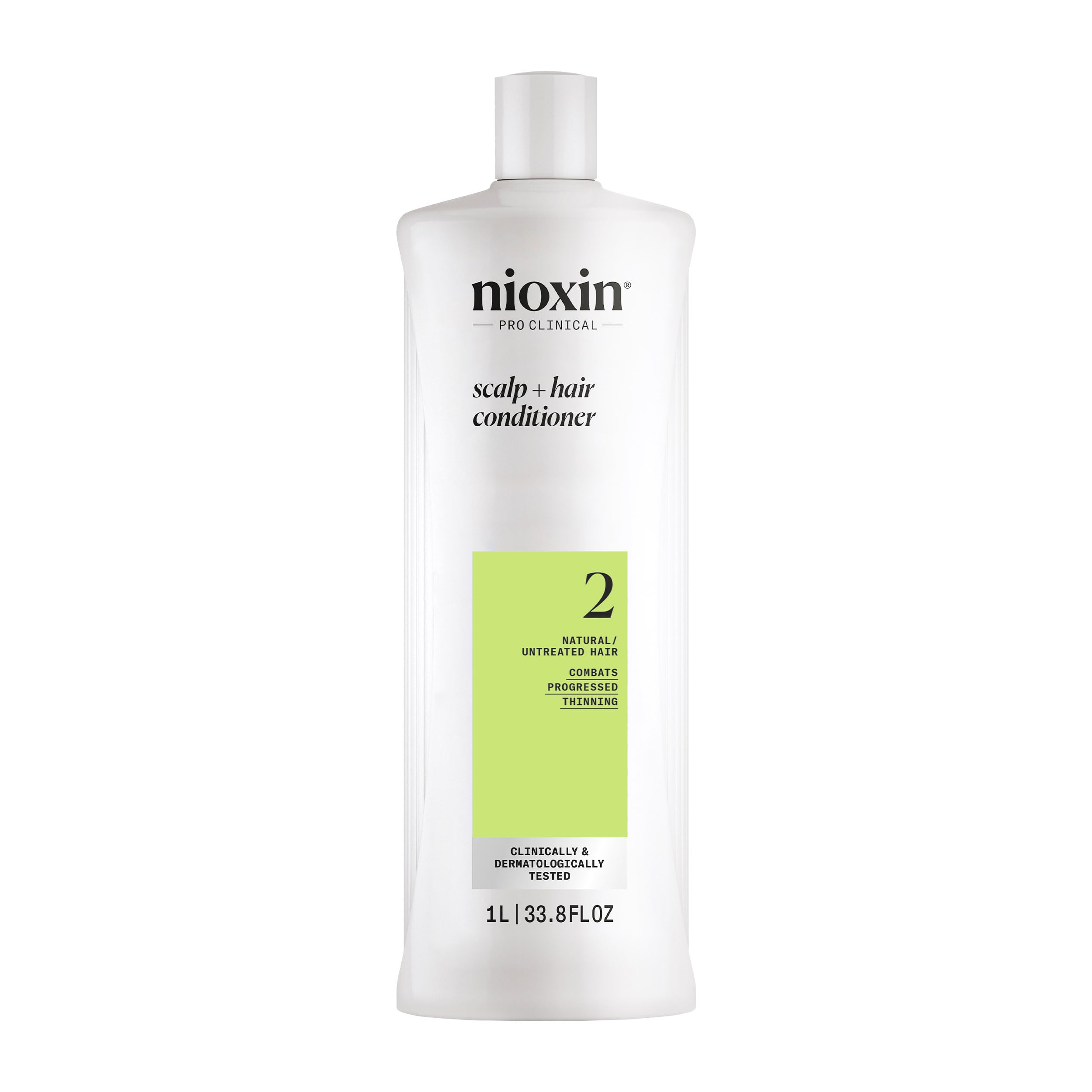 Nioxin System 2 Scalp + Hair Thickening Shampoo | For Natural Hair with Progressed Thinning | Boost Hair Density with Niacinamide & Biotin | 16.9 Fl Oz