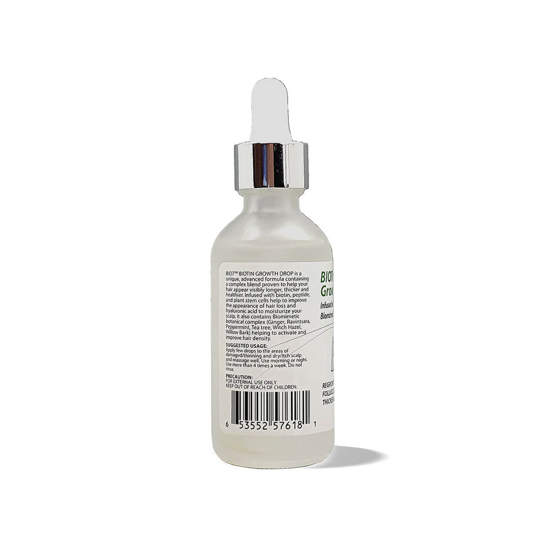 BIO7 BIOTIN GROWTH DROP INFUSED BIOMIMETIC SIGNAL PEPTIDE – 2 Fl Oz – Improve the Appearance of Hair Loss By Looking Visibly Longer, Thicker, Boost Follicle Growth – By Natures