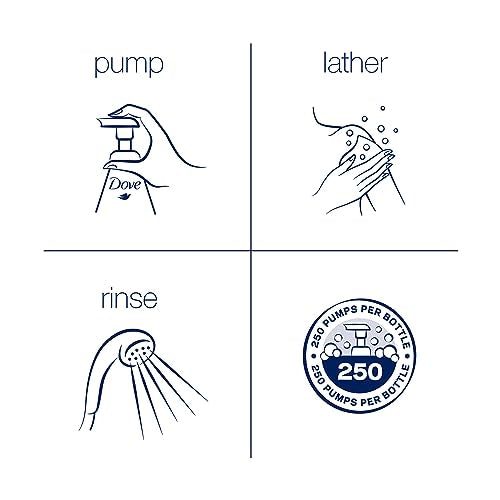 Dove Instant Foaming Body Wash 4 Count for Soft, Smooth Skin Deep Moisture Cleanser That Effectively Washes Away Bacteria While Nourishing Your Skin, White, 13.5 Oz