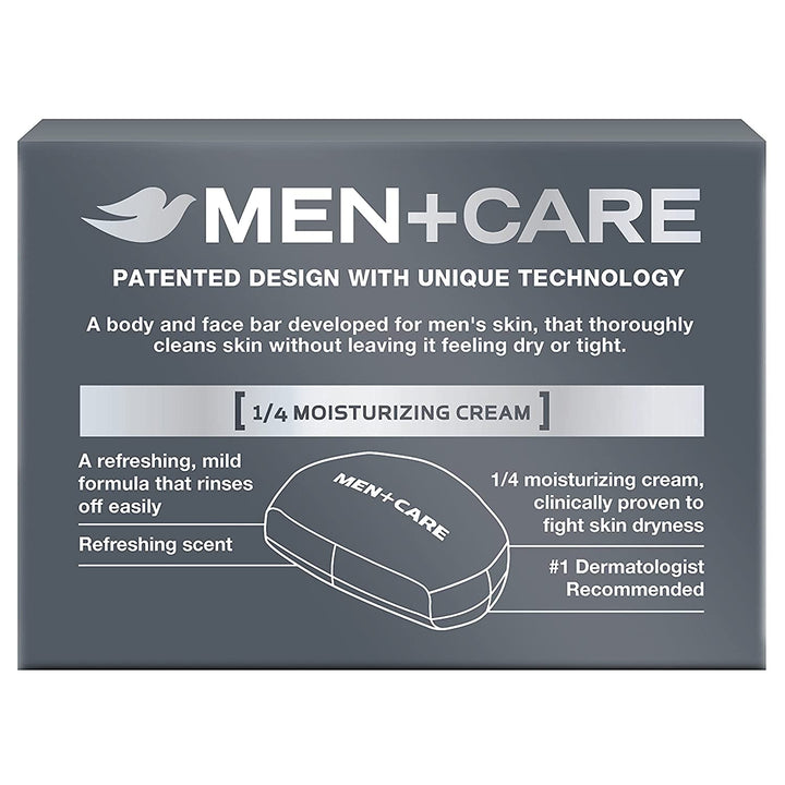 Dove Men Care Body + Face Bar Soap, Clean Comfort Mild Formula, 3.51 oz (100g) - 4 Bars4
