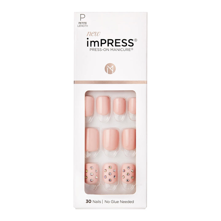 KISS imPRESS Color Press-on Manicure - Pink with crystals