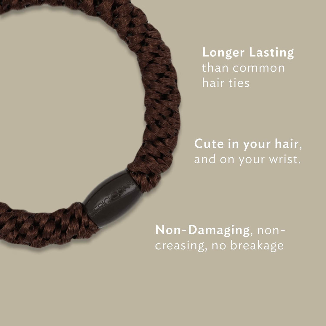 L. Erickson Grab & Go Ponytail Holders, Denim, Set of Eight - Exceptionally Secure with Gentle Hold