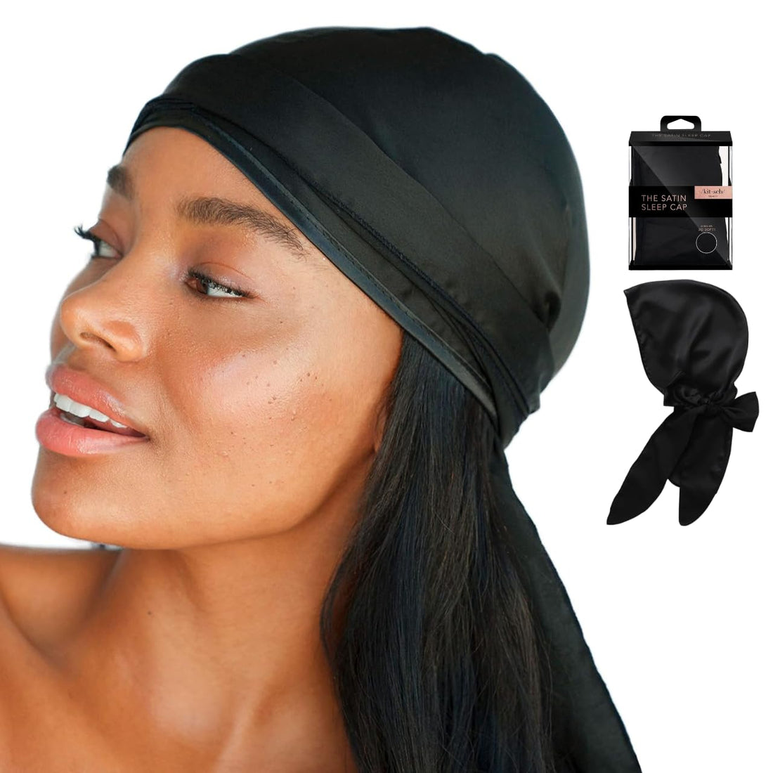 Kitsch Kitsch Pro Satin Sleep Cap (Black)