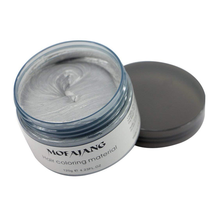 MOFAJANG Unisex Hair Wax Color Dye Styling Cream Mud, Natural Hairstyle Pomade, Washable Temporary,Party Cosplay (Ash Matte Grey)