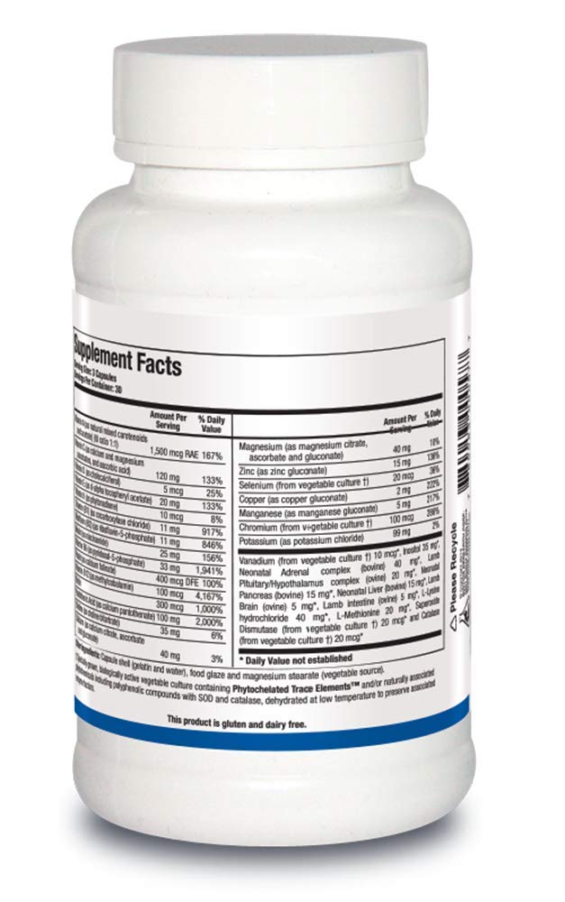 Biotics Research Bio Glycozyme Forte Multivitamin for Glycolytic Support, Vanadium, Zinc, Chromium, Manganese, Inositol, Catalase, Healthy Metabolism and Homocysteine 90 Capsules