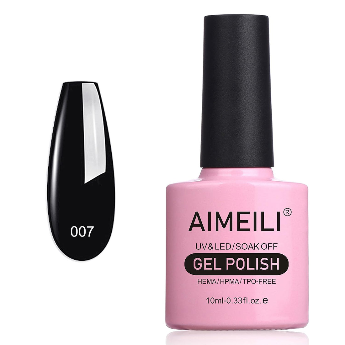 AIMEILI Shellac Soak Off UV LED Gel Nail Polish - Blackpool (007) 10ml