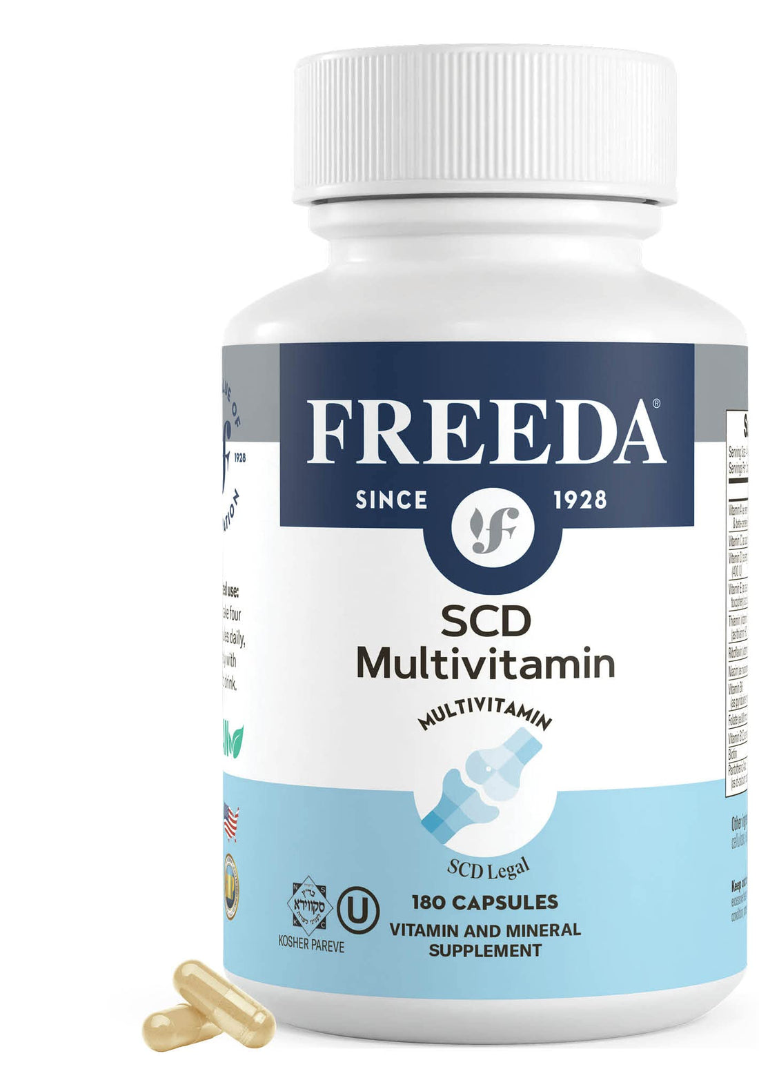 FREEDA Multivitamin – SCD Multivitamin - Kosher Multi Vitamins Supplements for Women Health - Men’s Vitamins for Men Health - Multivitamins for Men & Women Adult Vitamins Multivitamin (180 Count)
