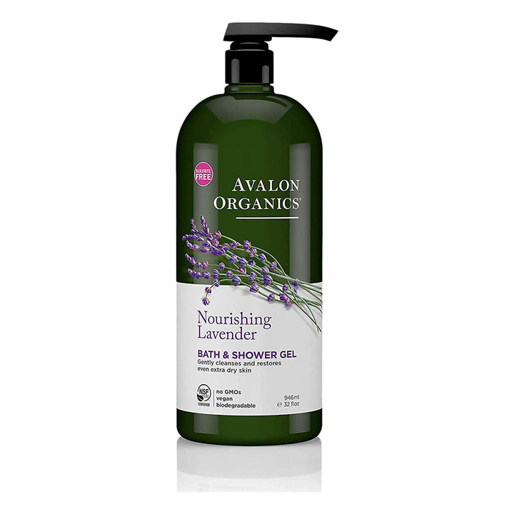 Avalon Organics Avalon Bath And Shower Gel, Lavender, 32 Ounce