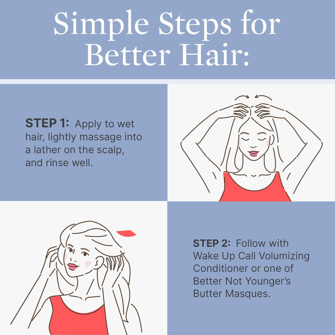 Better Not Younger Wake Up Call Volumizing Shampoo - 8.4 fl. oz. Shampoo Designed for Thinning Hair & Women Over 40 - Volumizes, Lifts & Nourishes Color-Safe & Non-Stripping Shampoo for Thin Hair