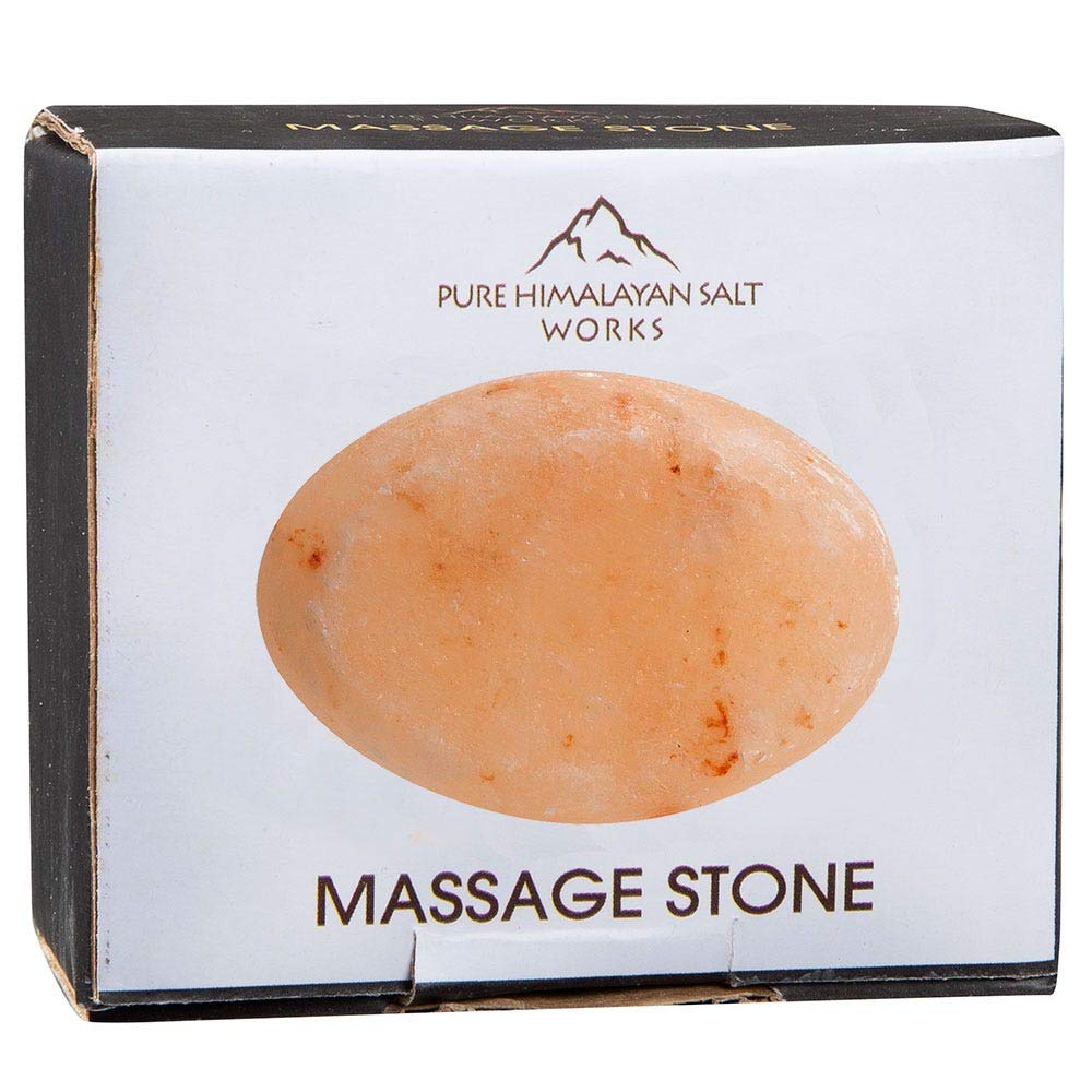Pure Himalayan Salt Works Flat Oval Massage Stone, Pink Crystal Hand-Carved Stone for Massage Therapy, Deodorant and Salt and Sugar Scrubs, 2.5” W x 3.5” L x 1” D (Pack of 6)