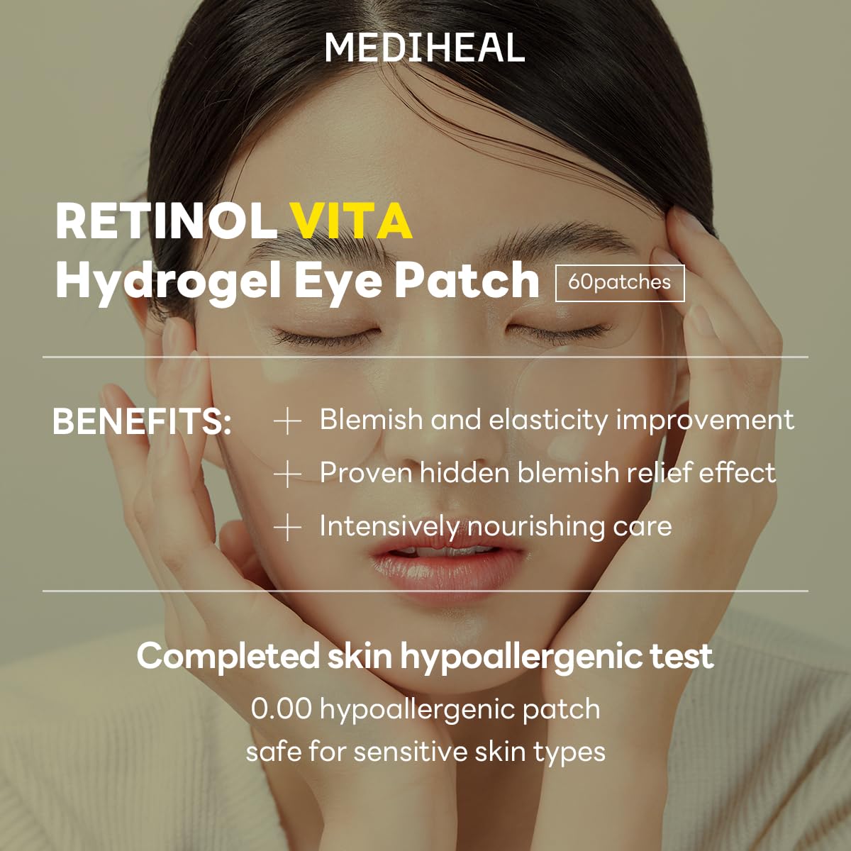 Mediheal Vita Collagen Under Eye Patches for - Korean Hydrogel Eye Pads with 7 Vitamin & 5 Micro Collagen. Moisturizng & Non Irritating Eye Gel Mask. Sealing Cap Included.