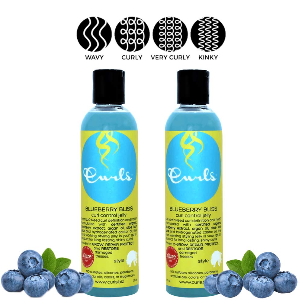 Curls Blueberry Bliss Control Jelly 8 oz (Pack of 2)